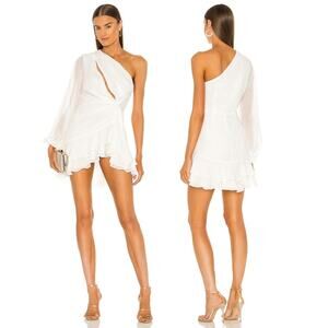 Michael Costello x REVOLVE Sunny Mini Ruffle Hem Bridal Coquette Wedding Size S